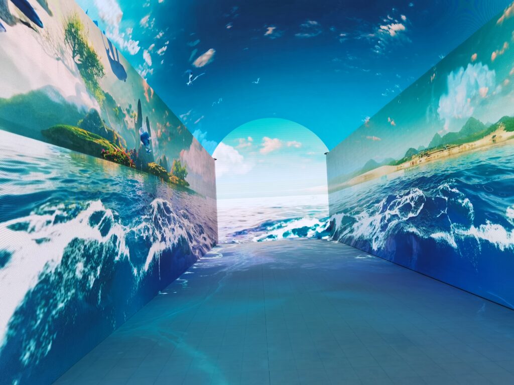 Yantai Yangma Island: 415m² 6-Sided Immersive Cube LED Display System