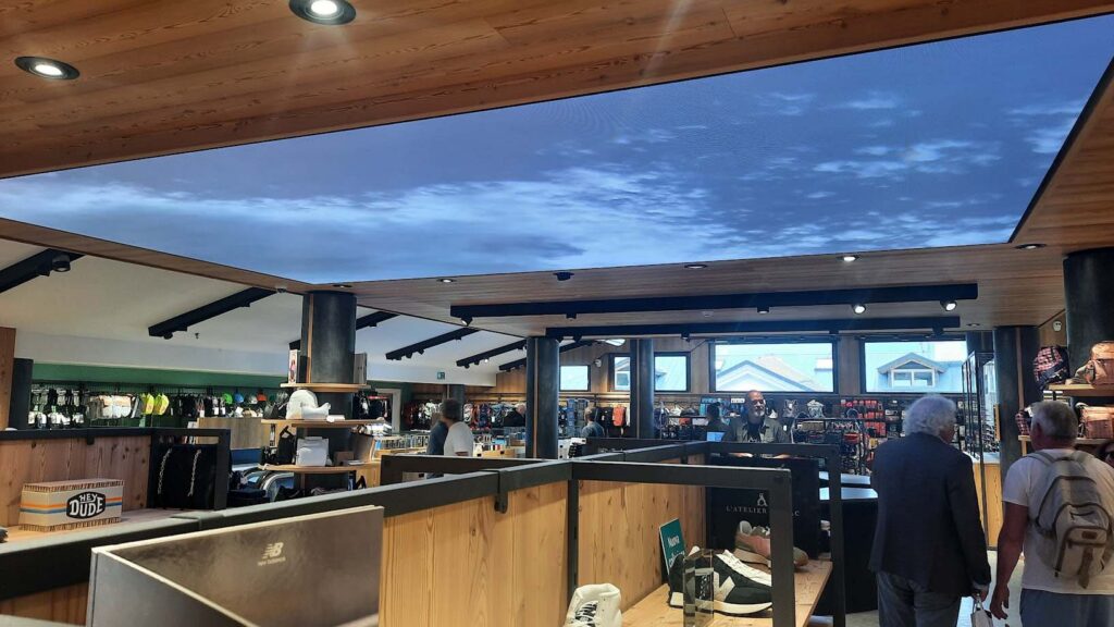 Italy Retail Mall Ceiling Canopy: Architectural LED Sky Dome in Alpine Center